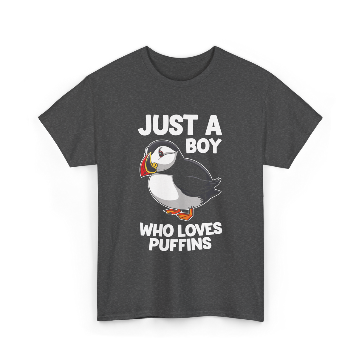 Just a Boy Puffins Puffin T-Shirt - Dark Heather