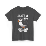 Just a Boy Puffins Puffin T-Shirt - Dark Heather