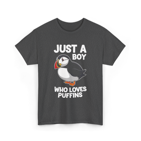 Just a Boy Puffins Puffin T-Shirt - Dark Heather