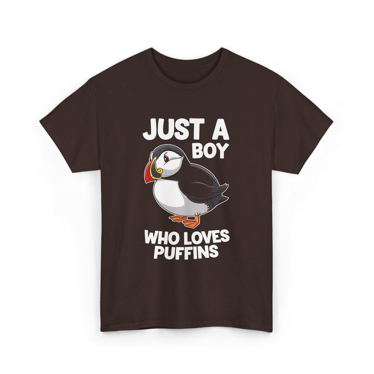 Just a Boy Puffins Puffin T-Shirt - Dark Chocolate