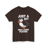 Just a Boy Puffins Puffin T-Shirt - Dark Chocolate