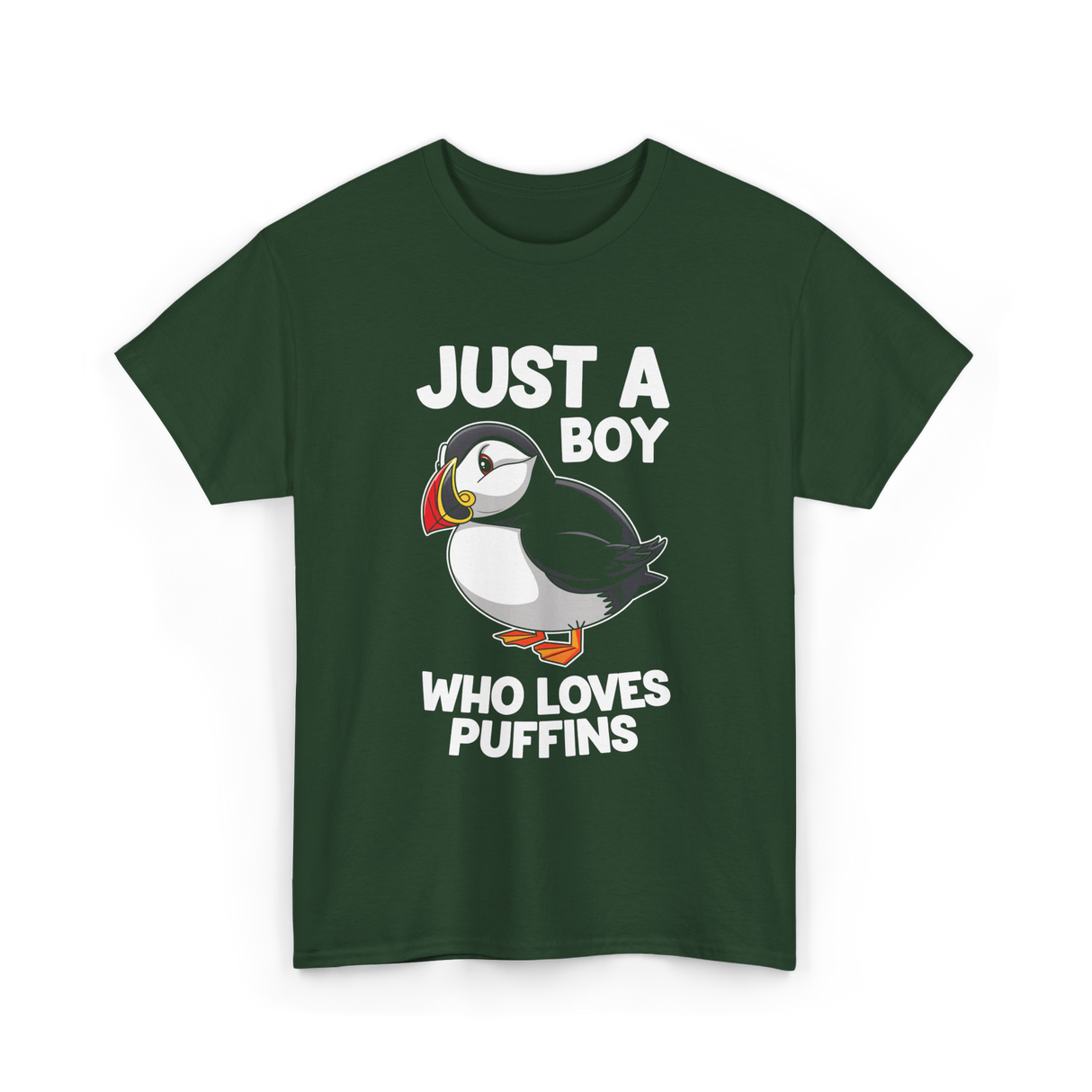 Just a Boy Puffins Puffin T-Shirt - Forest Green