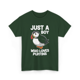 Just a Boy Puffins Puffin T-Shirt - Forest Green