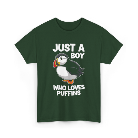 Just a Boy Puffins Puffin T-Shirt - Forest Green