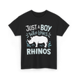 Just A Boy Rhinos Love T-Shirt - Black