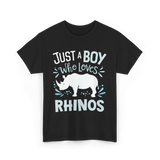 Just A Boy Rhinos Love T-Shirt - Black