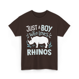 Just A Boy Rhinos Love T-Shirt - Dark Chocolate