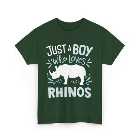 Just A Boy Rhinos Love T-Shirt - Forest Green