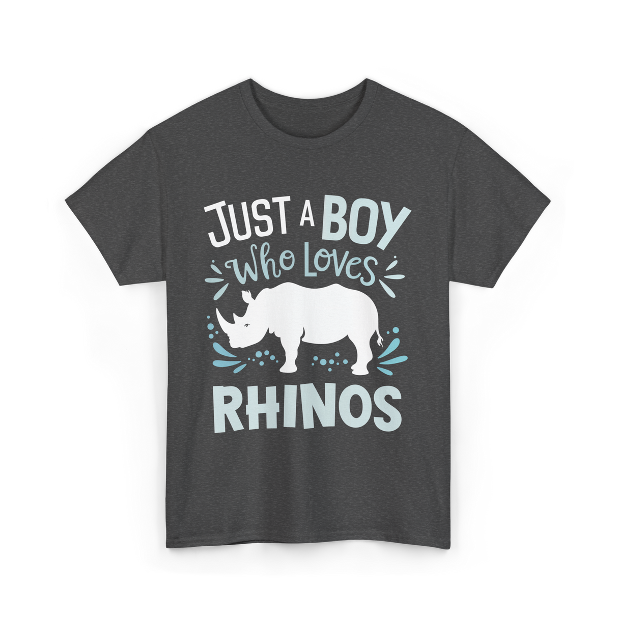 Just A Boy Rhinos Love T-Shirt - Dark Heather