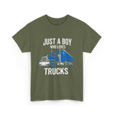 Just a Boy Trucks T-Shirt - Military Green