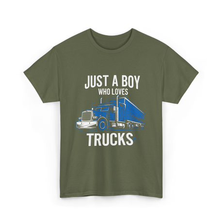 Just a Boy Trucks T-Shirt - Military Green