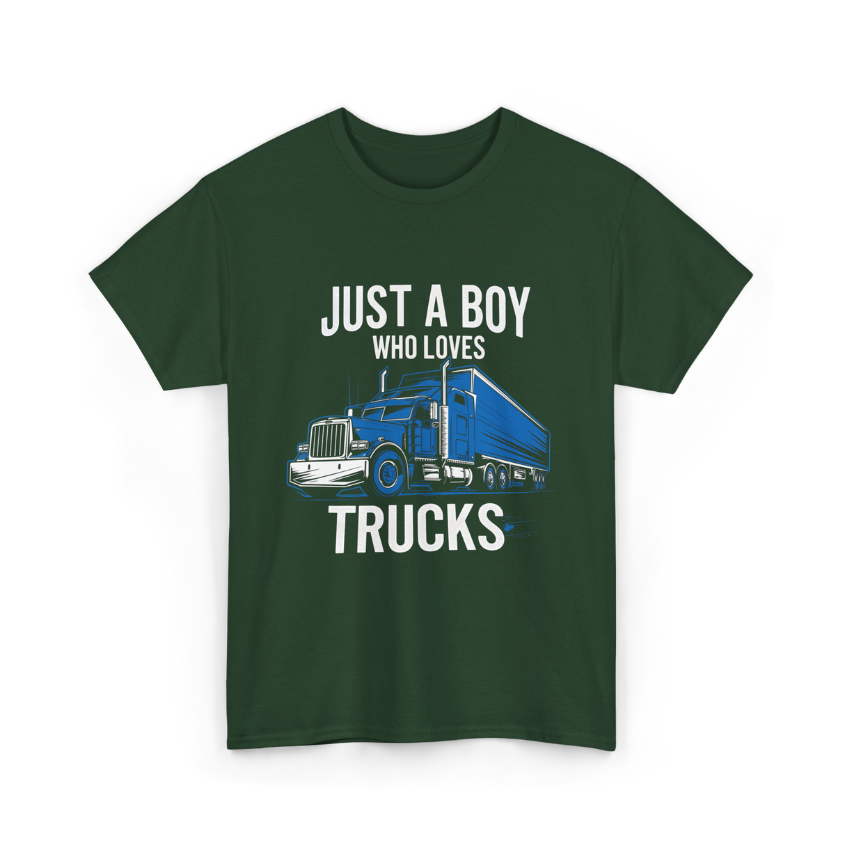 Just a Boy Trucks T-Shirt - Forest Green