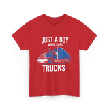 Just a Boy Trucks T-Shirt - Red