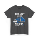 Just a Boy Trucks T-Shirt - Dark Heather