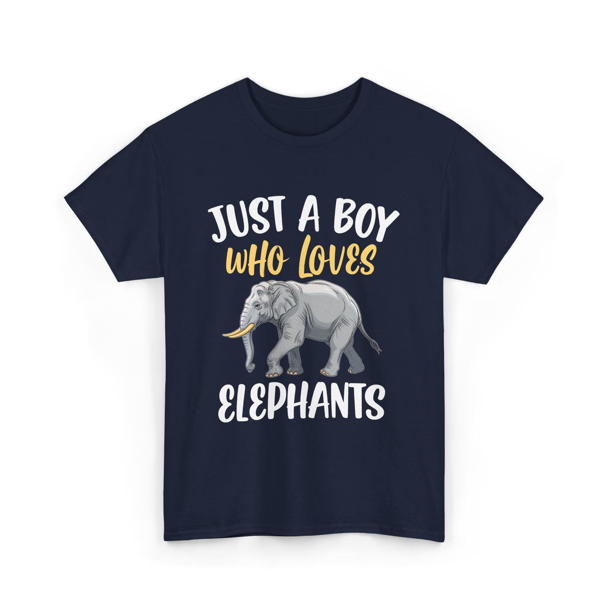 Just A Boy Who Loves Elephants Elephant T-Shirt - Navy