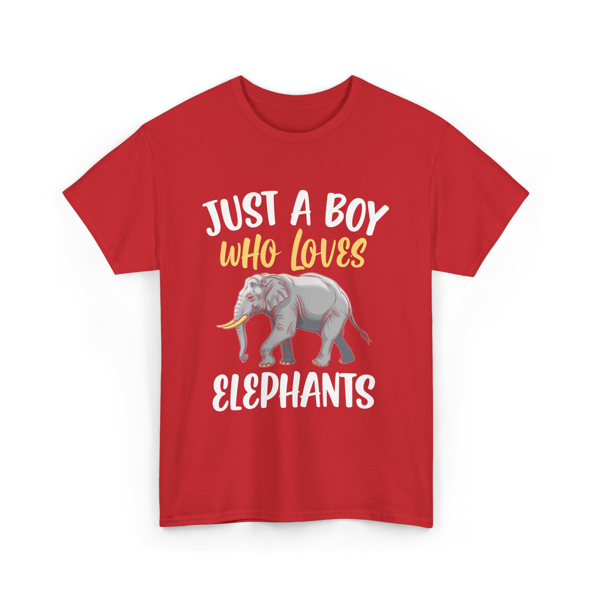 Just A Boy Who Loves Elephants Elephant T-Shirt - Red