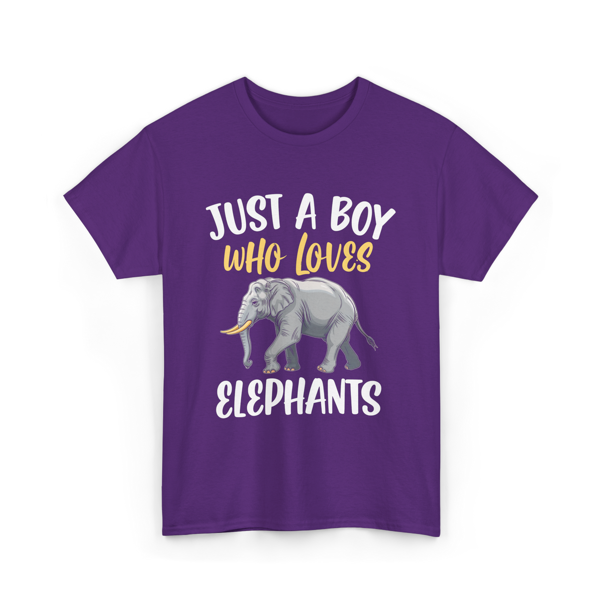 Just A Boy Who Loves Elephants Elephant T-Shirt - Purple