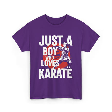 Just A Boy Who Loves Karate Martial Arts T-Shirt - Purple