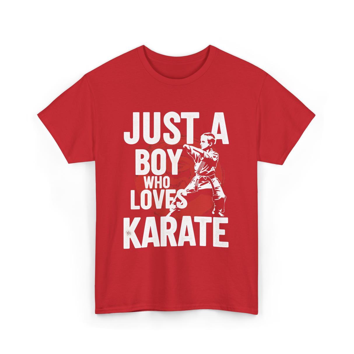 Just A Boy Who Loves Karate Martial Arts T-Shirt - Red