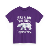 Just A Boy Who Loves Polar Bears Polar Bears T-Shirt - Purple