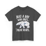 Just A Boy Who Loves Polar Bears Polar Bears T-Shirt - Dark Heather