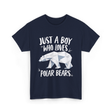 Just A Boy Who Loves Polar Bears Polar Bears T-Shirt - Navy