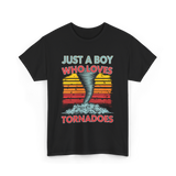 Just a Boy Who Loves Tornadoes Storm T-Shirt - Black