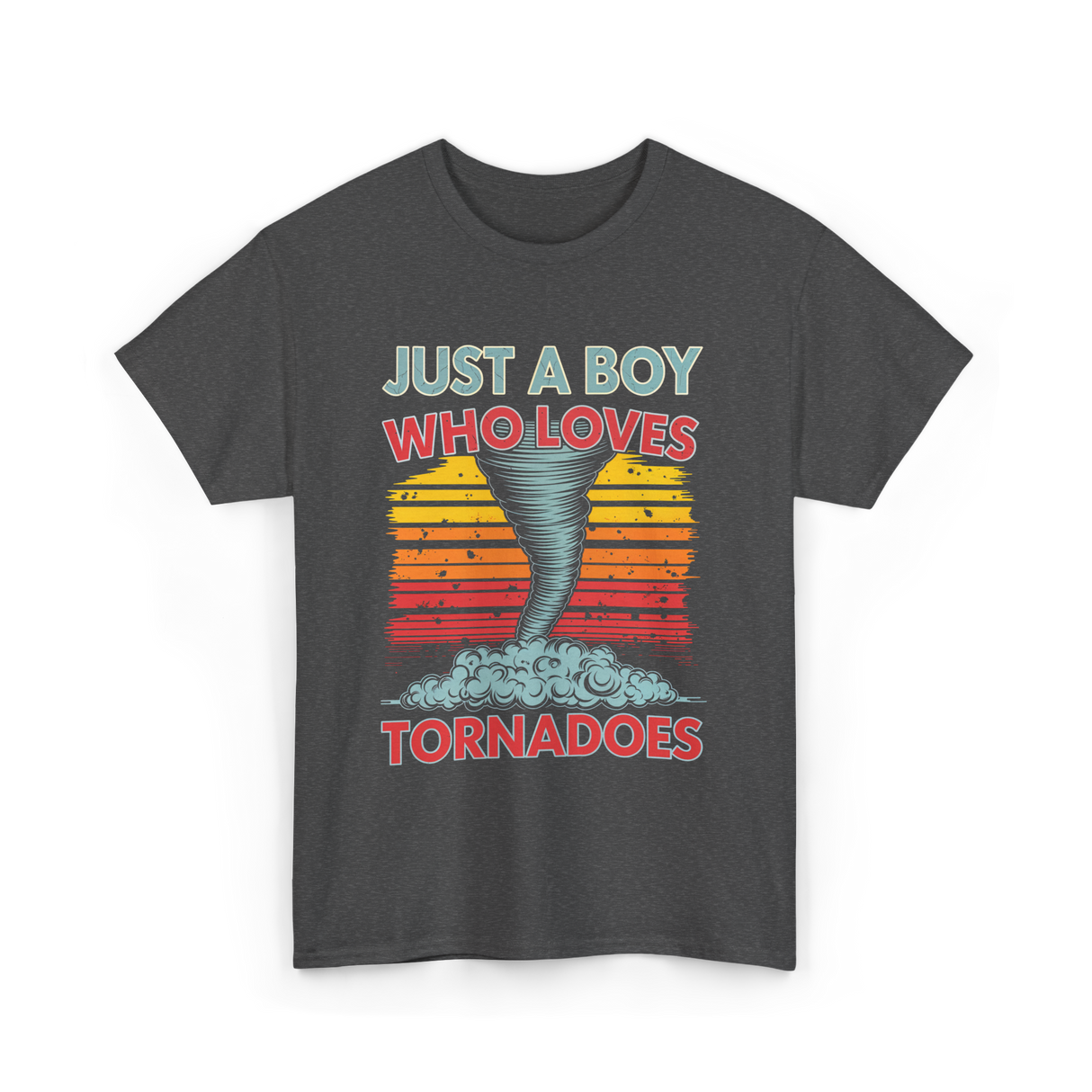 Just a Boy Who Loves Tornadoes Storm T-Shirt - Dark Heather