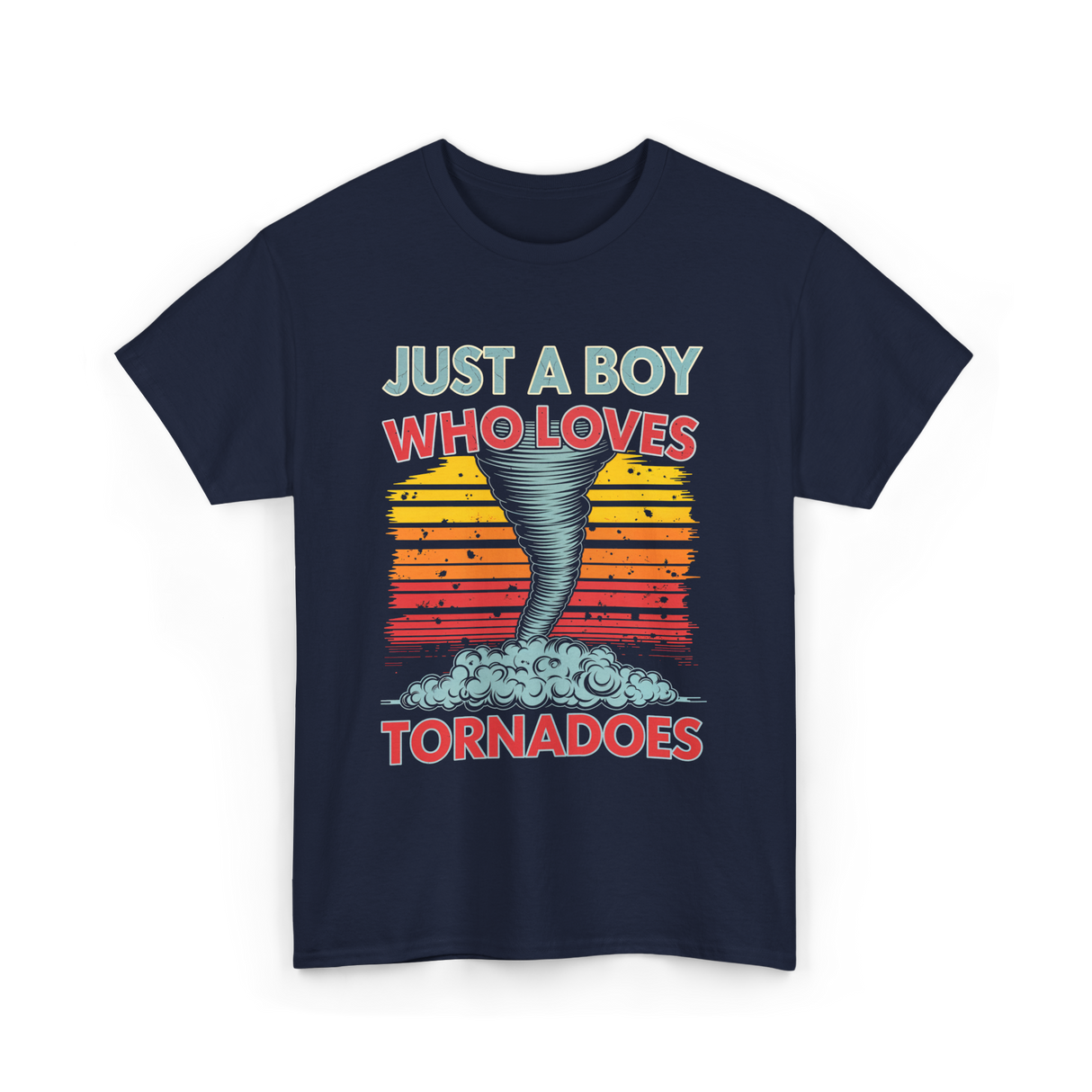 Just a Boy Who Loves Tornadoes Storm T-Shirt - Navy