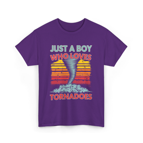 Just a Boy Who Loves Tornadoes Storm T-Shirt - Purple