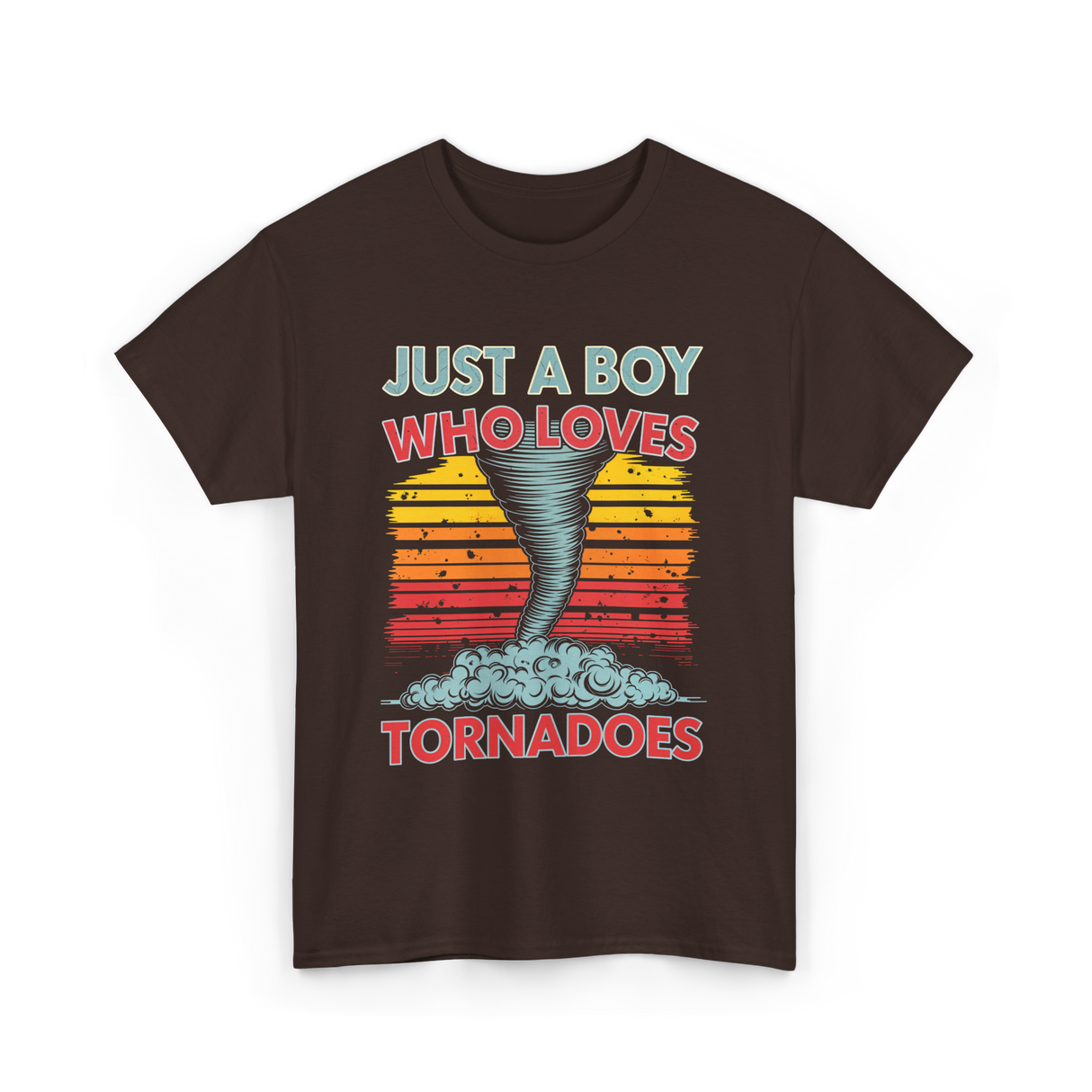 Just a Boy Who Loves Tornadoes Storm T-Shirt - Dark Chocolate