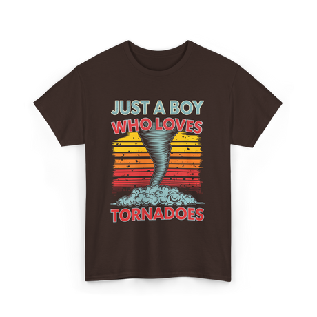 Just a Boy Who Loves Tornadoes Storm T-Shirt - Dark Chocolate