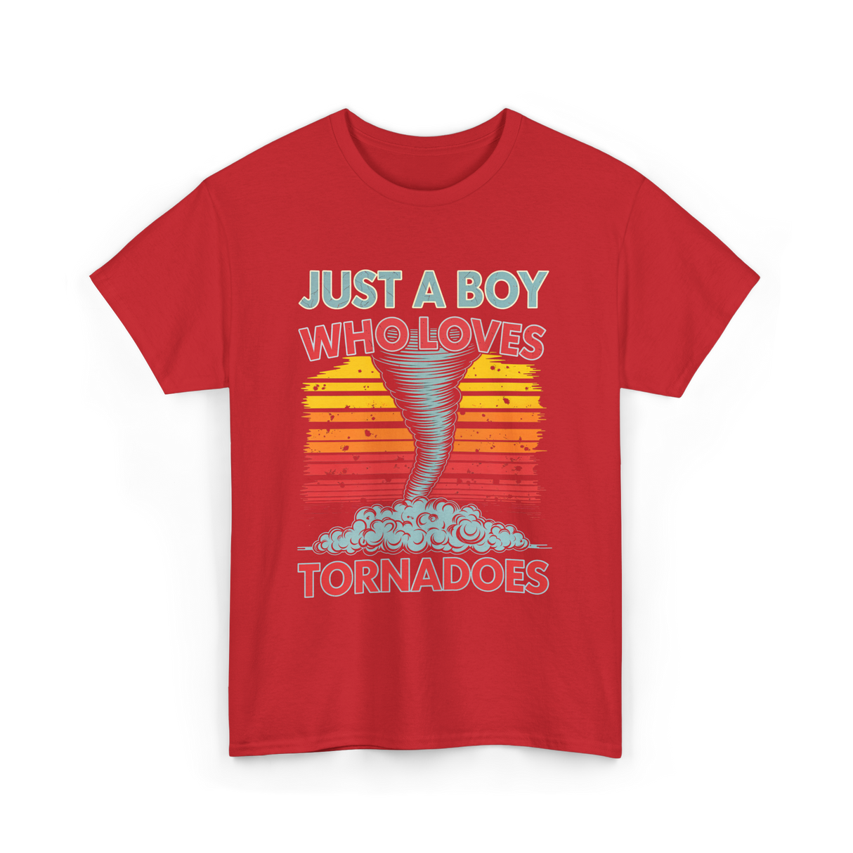 Just a Boy Who Loves Tornadoes Storm T-Shirt - Red