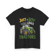 Just A Boy Who Loves Tractors Tractor T-Shirt - Black