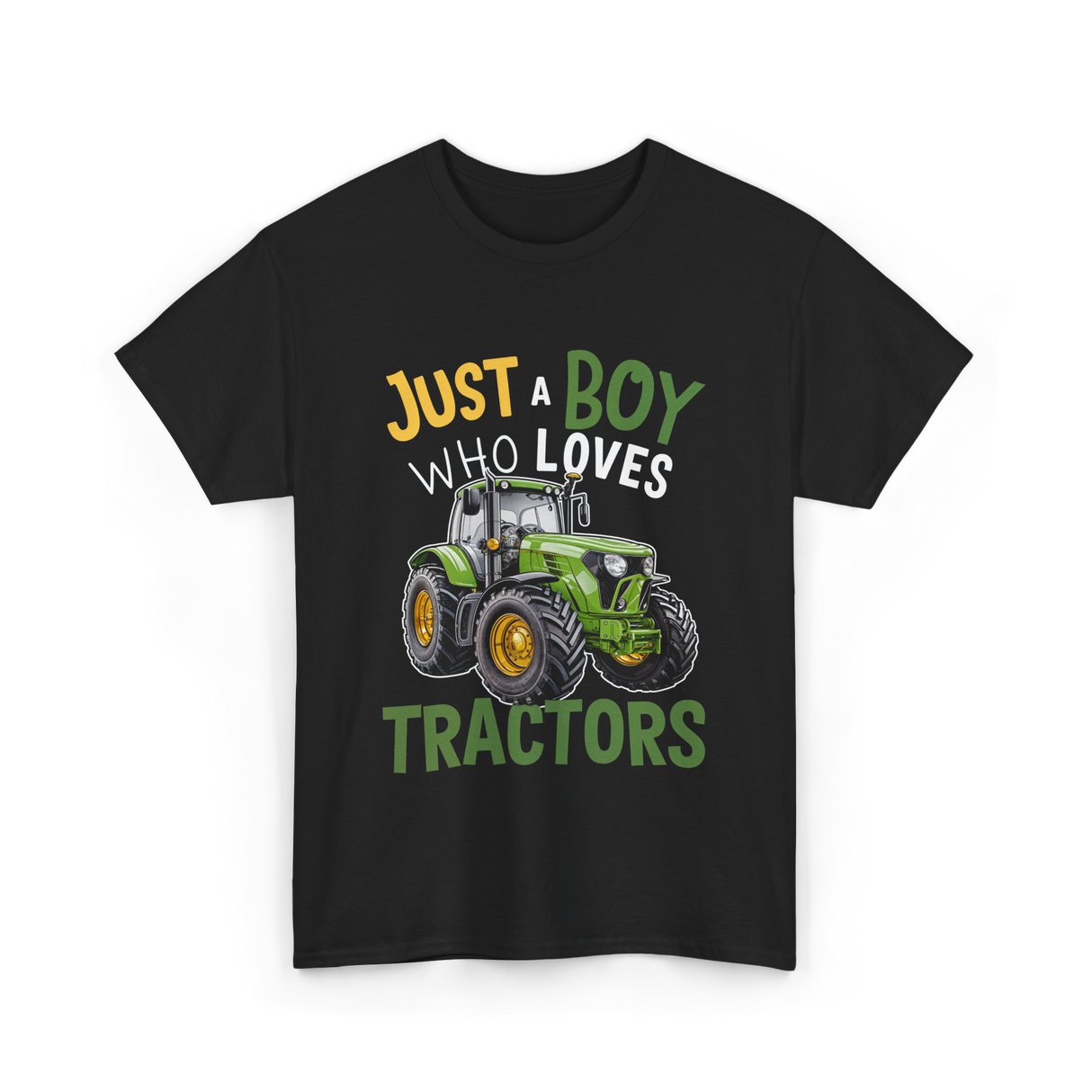 Just A Boy Who Loves Tractors Tractor T-Shirt - Black