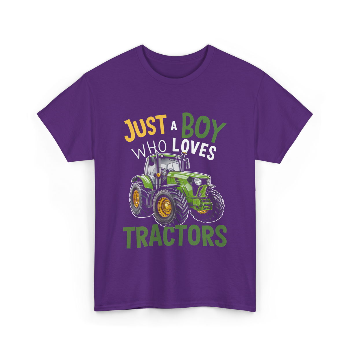 Just A Boy Who Loves Tractors Tractor T-Shirt - Purple