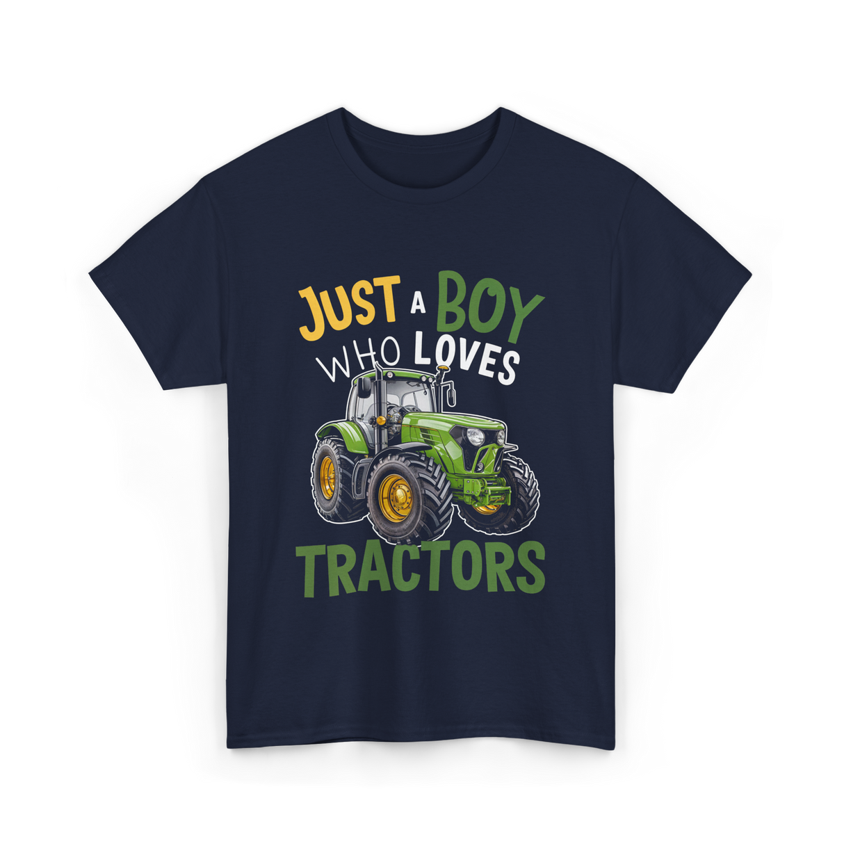 Just A Boy Who Loves Tractors Tractor T-Shirt - Navy