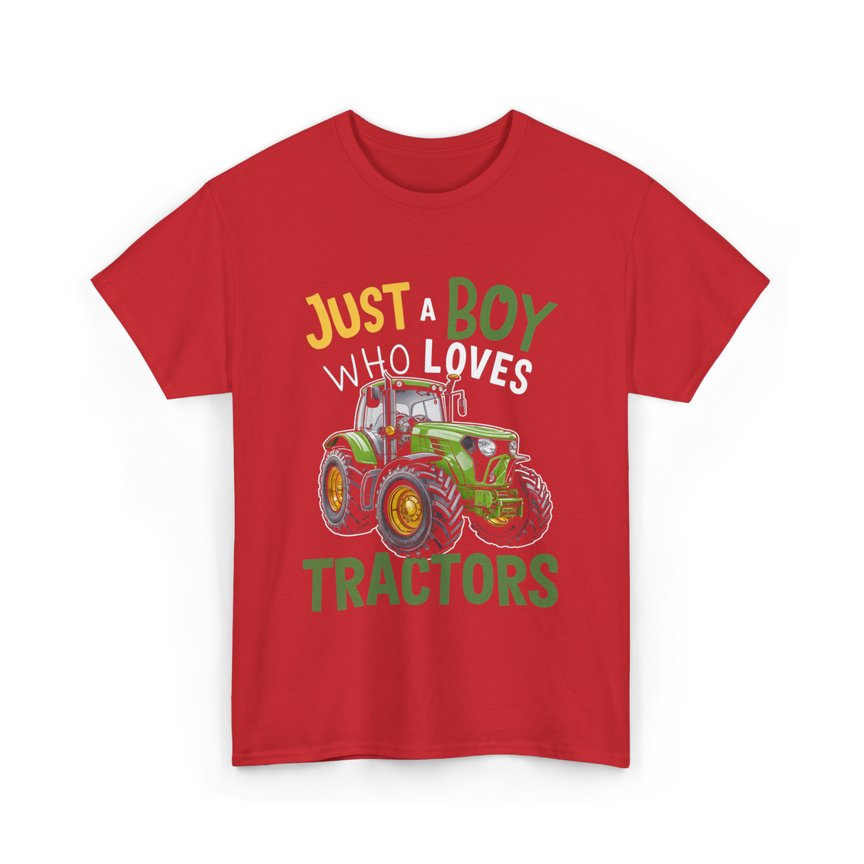 Just A Boy Who Loves Tractors Tractor T-Shirt - Red