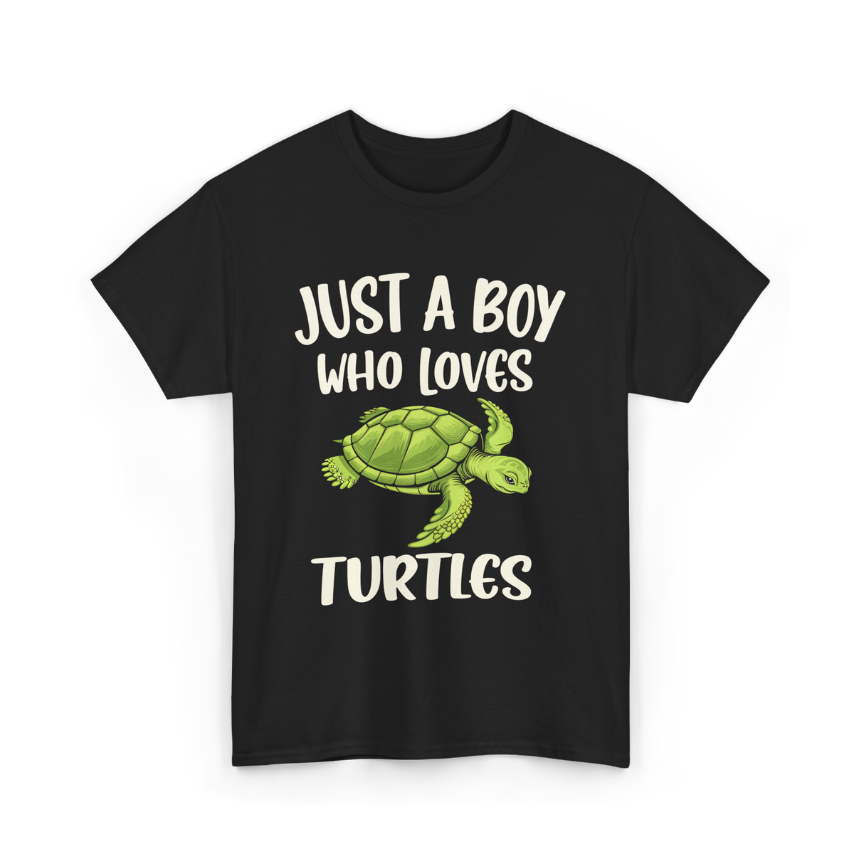 Just A Boy Who Loves Turtles Turtle T-Shirt - Black