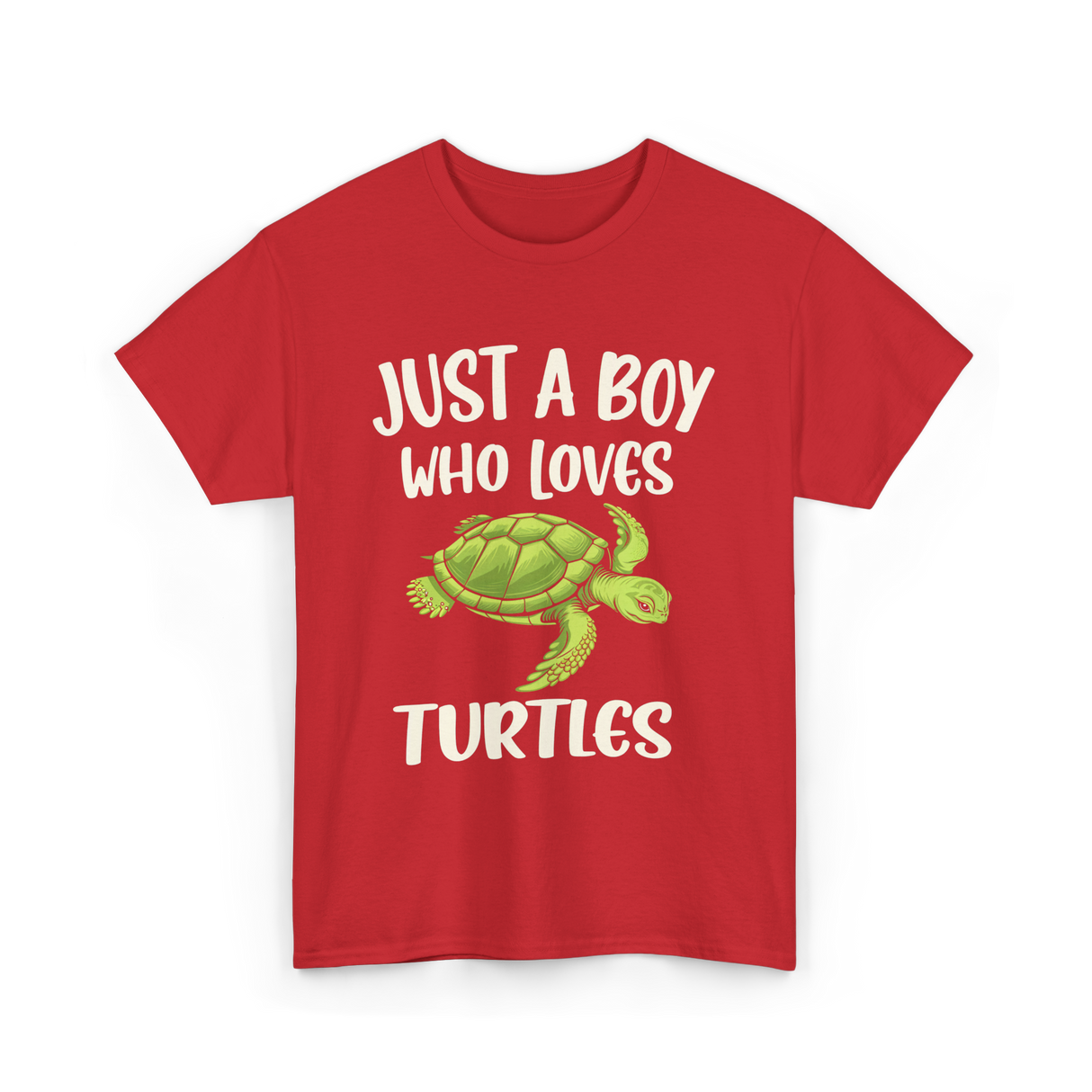 Just A Boy Who Loves Turtles Turtle T-Shirt - Red