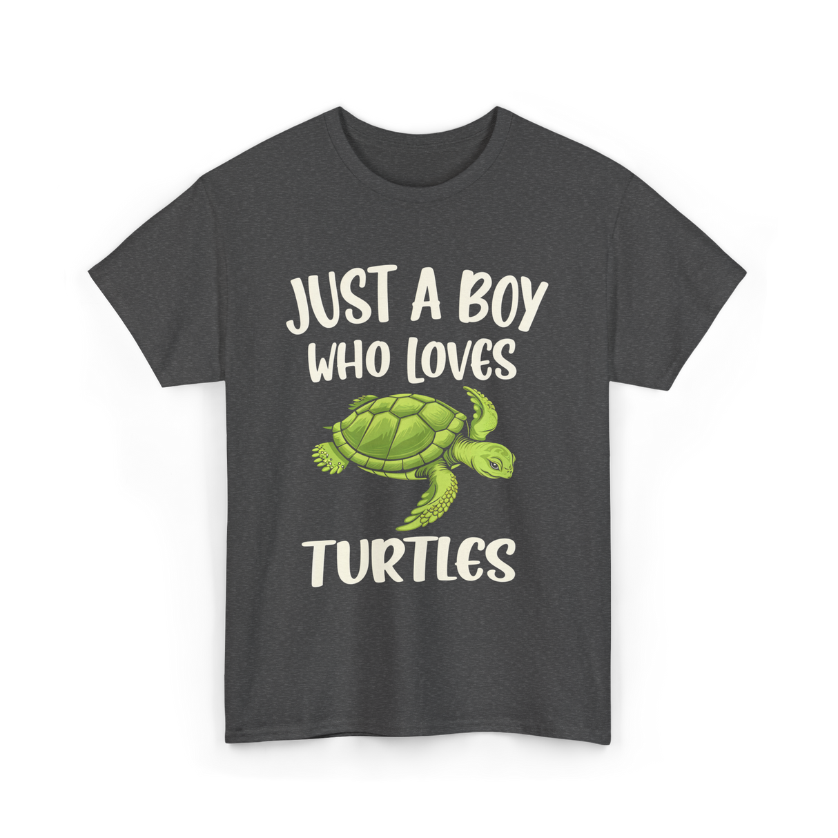 Just A Boy Who Loves Turtles Turtle T-Shirt - Dark Heather