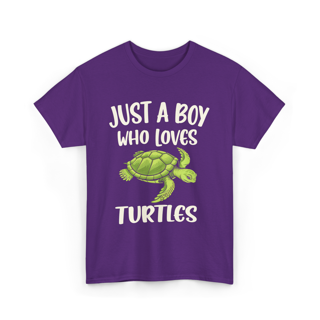 Just A Boy Who Loves Turtles Turtle T-Shirt - Purple