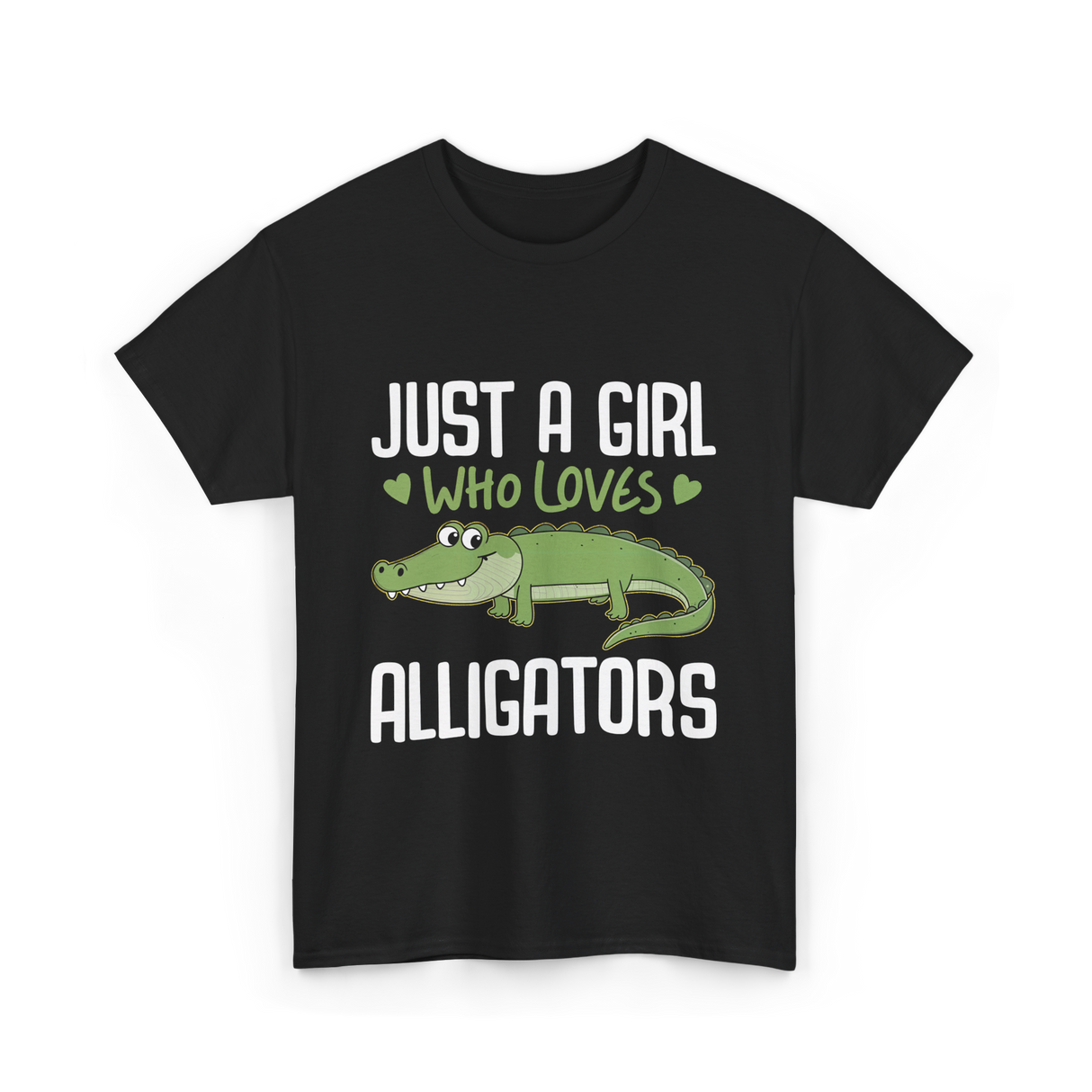 Just A Girl Alligators Alligator T-Shirt - Black