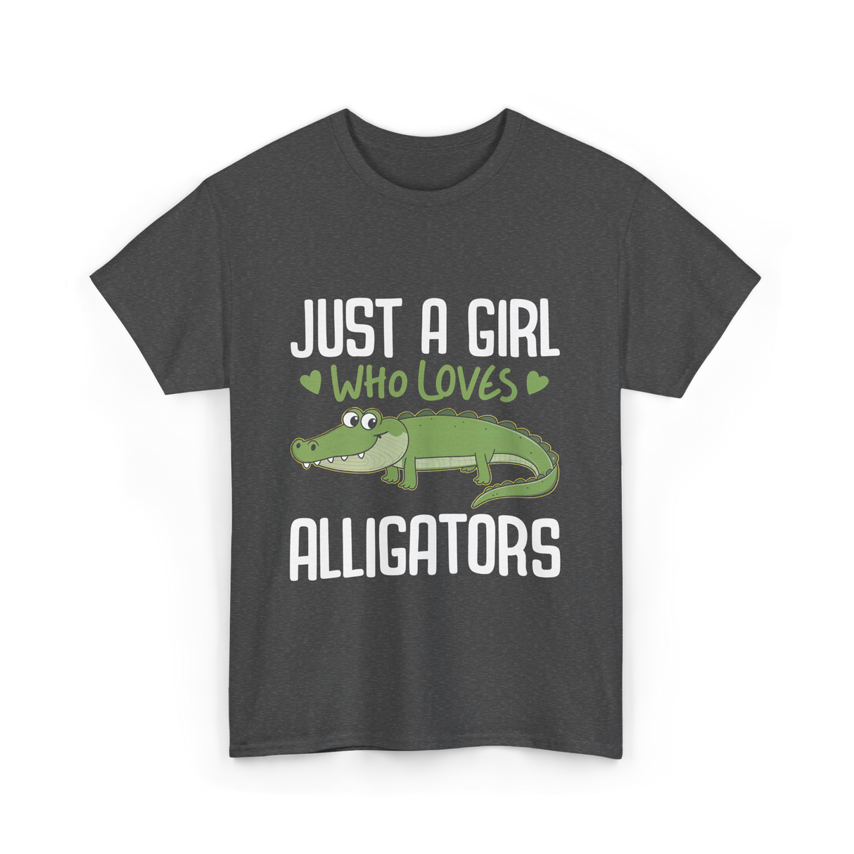 Just A Girl Alligators Alligator T-Shirt - Dark Heather