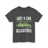 Just A Girl Alligators Alligator T-Shirt - Dark Heather