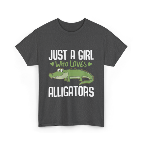 Just A Girl Alligators Alligator T-Shirt - Dark Heather