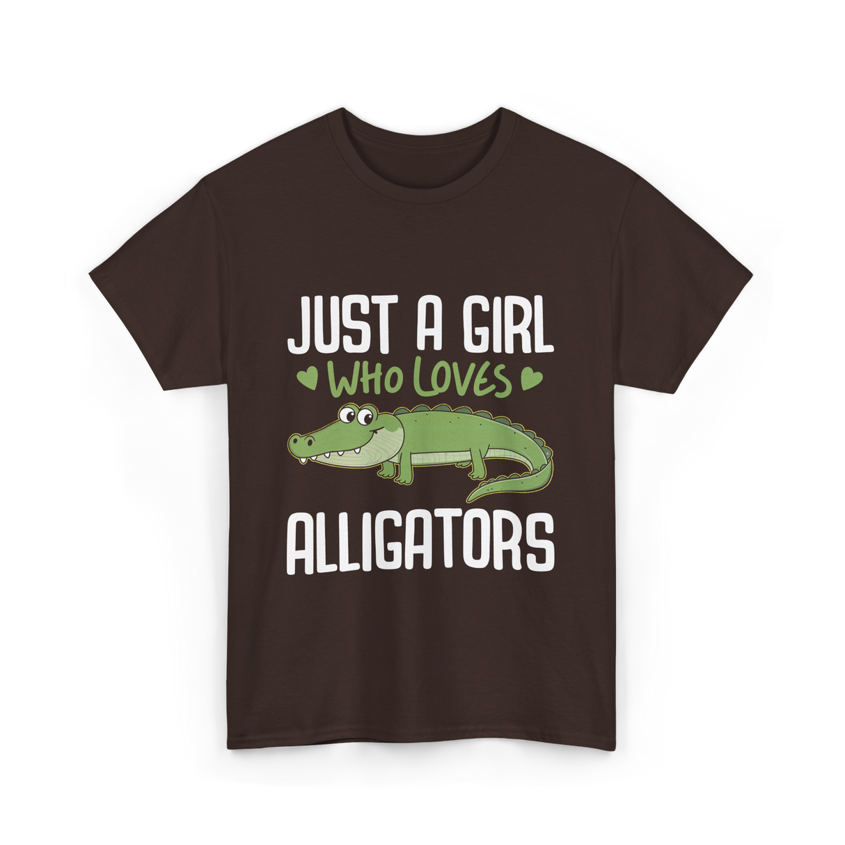 Just A Girl Alligators Alligator T-Shirt - Dark Chocolate