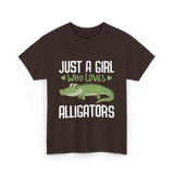 Just A Girl Alligators Alligator T-Shirt - Dark Chocolate