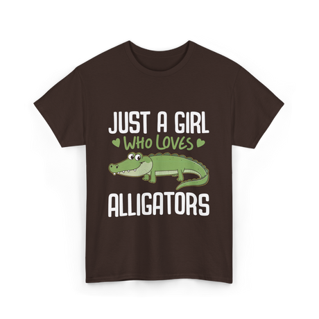 Just A Girl Alligators Alligator T-Shirt - Dark Chocolate