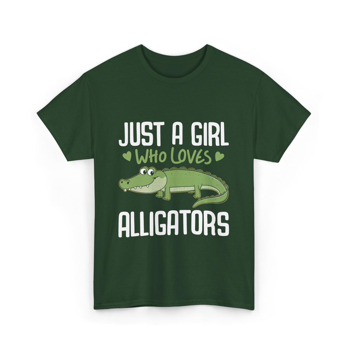 Just A Girl Alligators Alligator T-Shirt - Forest Green